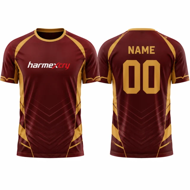 Kids' Maroon and Gold Padded Long-Sleeve Goalkeeper Jersey