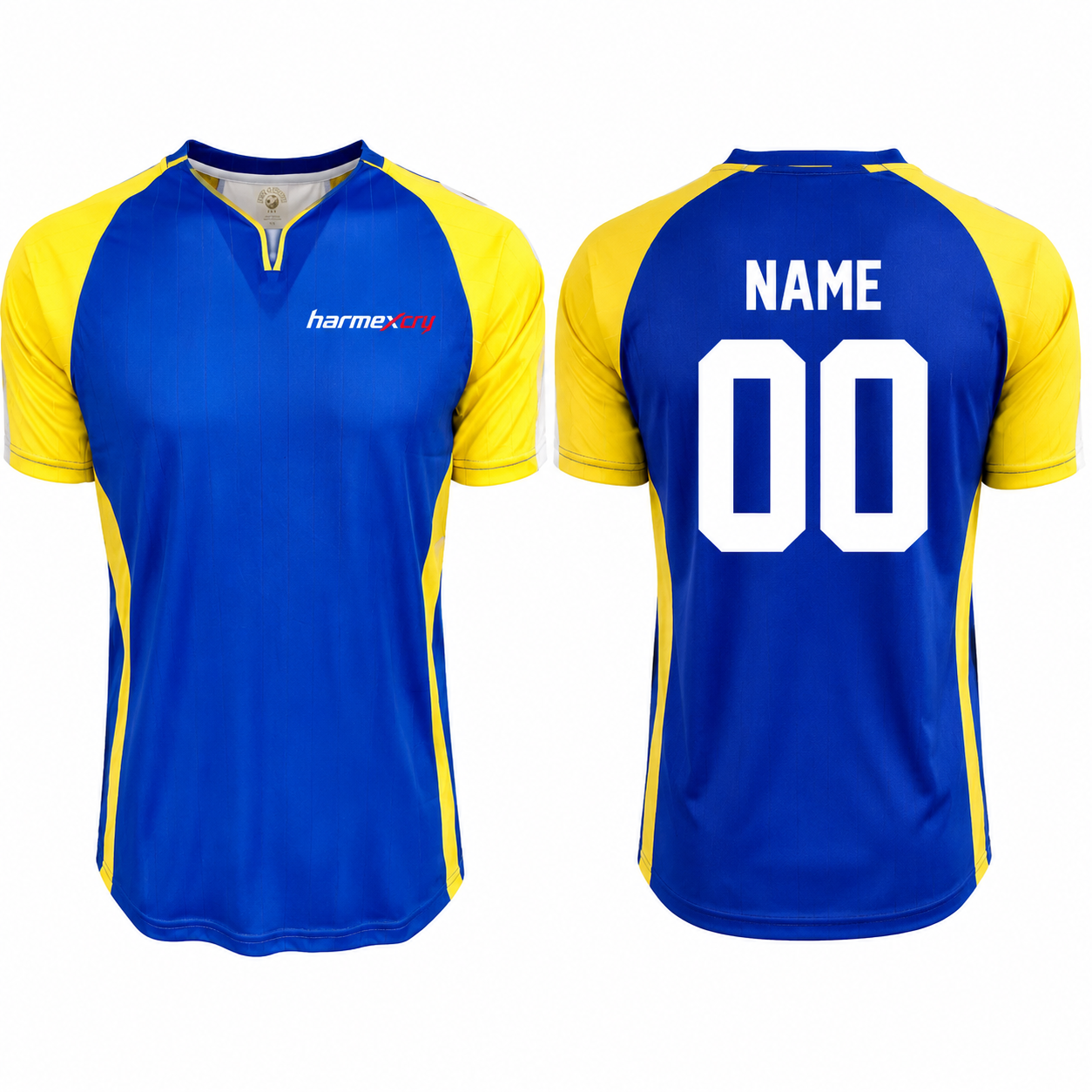 Royal Blue and Yellow Color Block Soccer Jersey