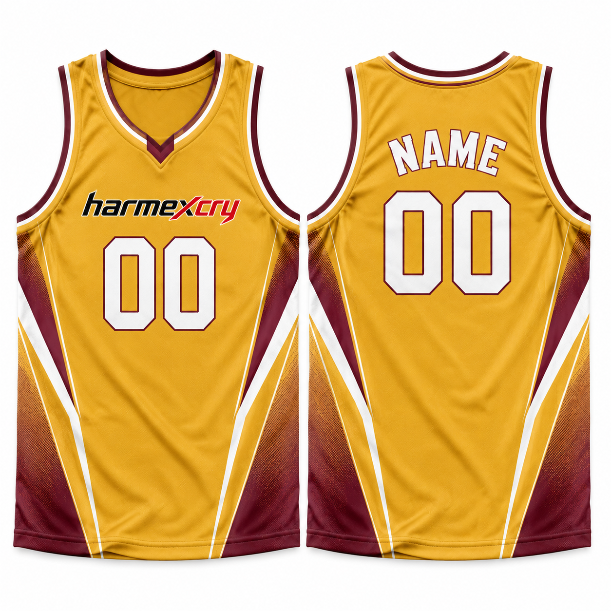 Gold and Maroon Basketball Tank Top