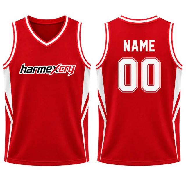Red and White Basketball Tank Top