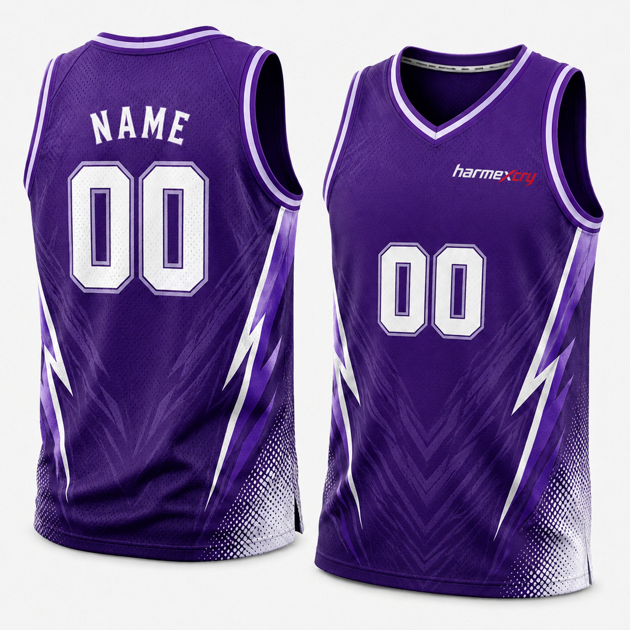 Purple and White Basketball Tank Top
