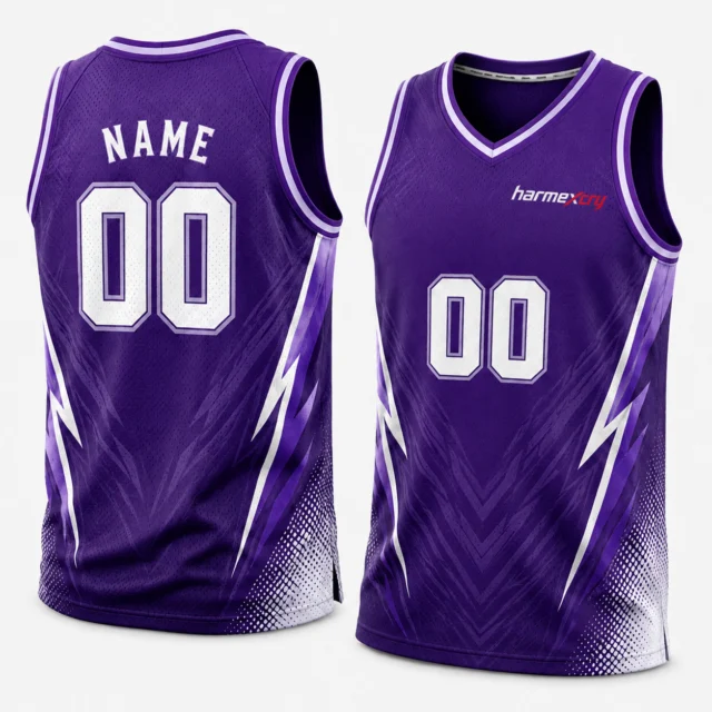 Purple and White Basketball Tank Top