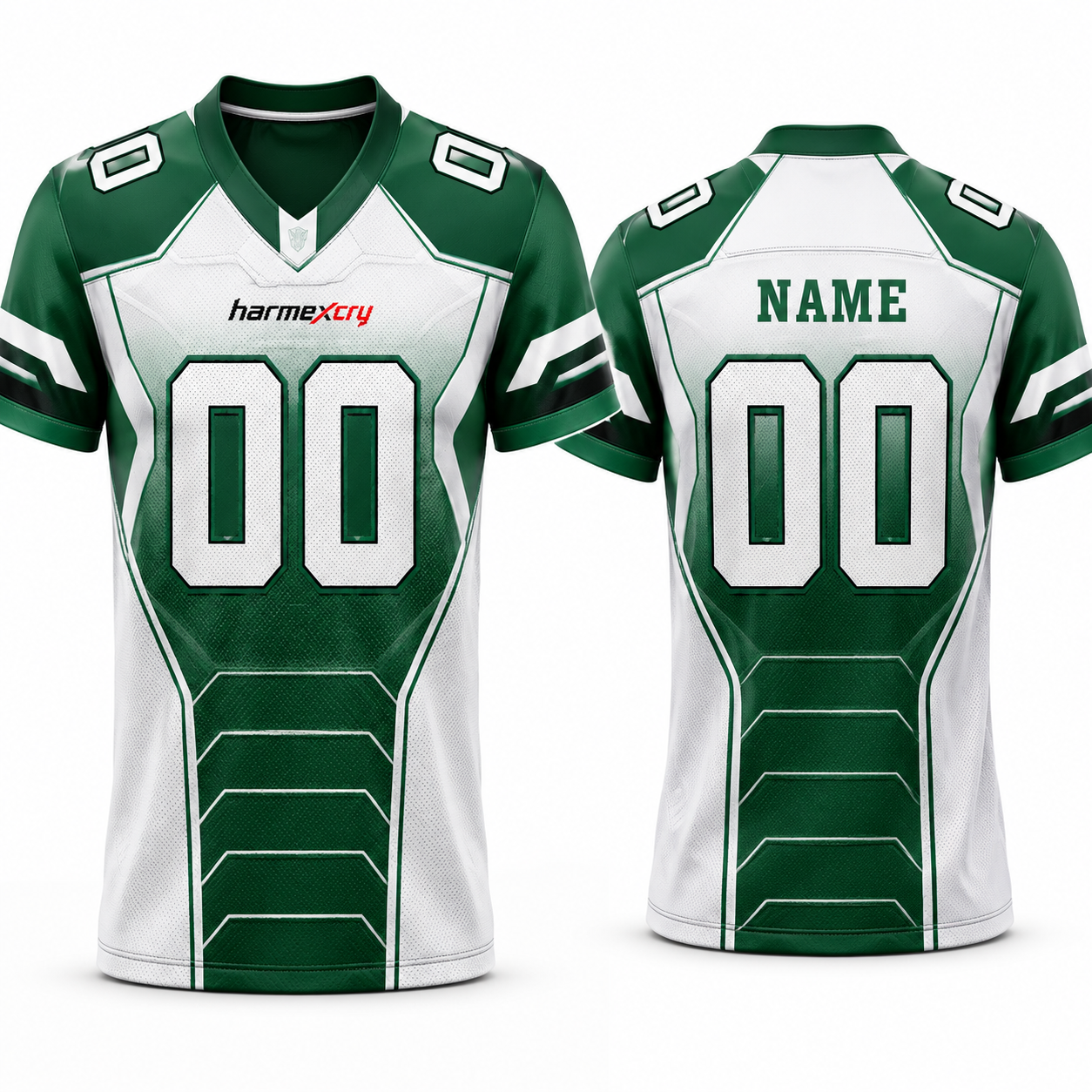 Green and White American Football Jersey