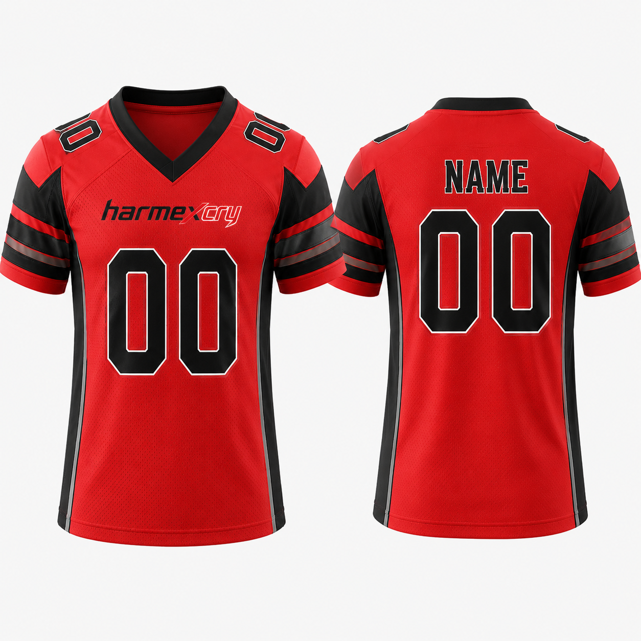 Red and Black American Football Jersey