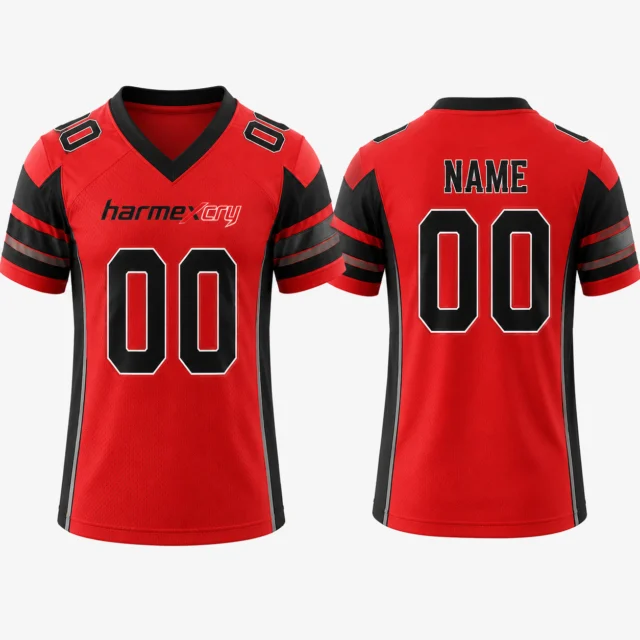 Red and Black American Football Jersey