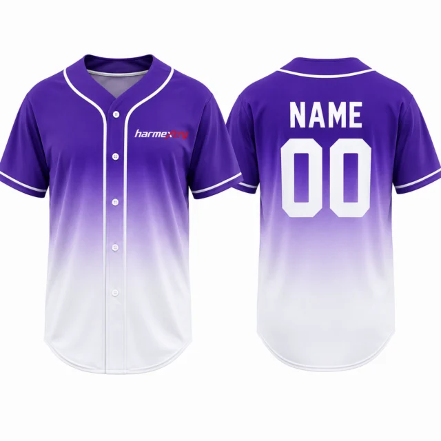 Purple and White Gradient Baseball Jersey