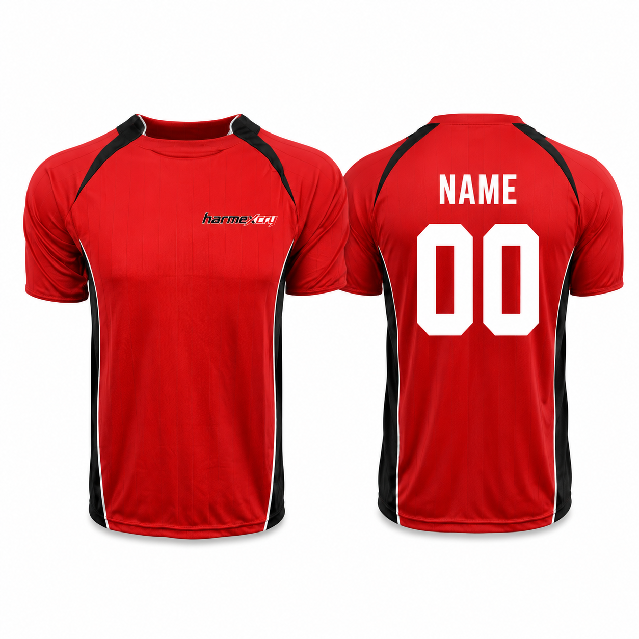 Red and Black Classic Short-Sleeve Soccer Jersey