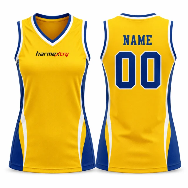 Women's Yellow and Blue Basketball Tank Top